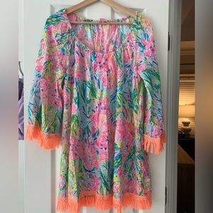 Lilly Pulitzer Getaway Cover Up “Dress Fan Sea Pants “ Print Size S